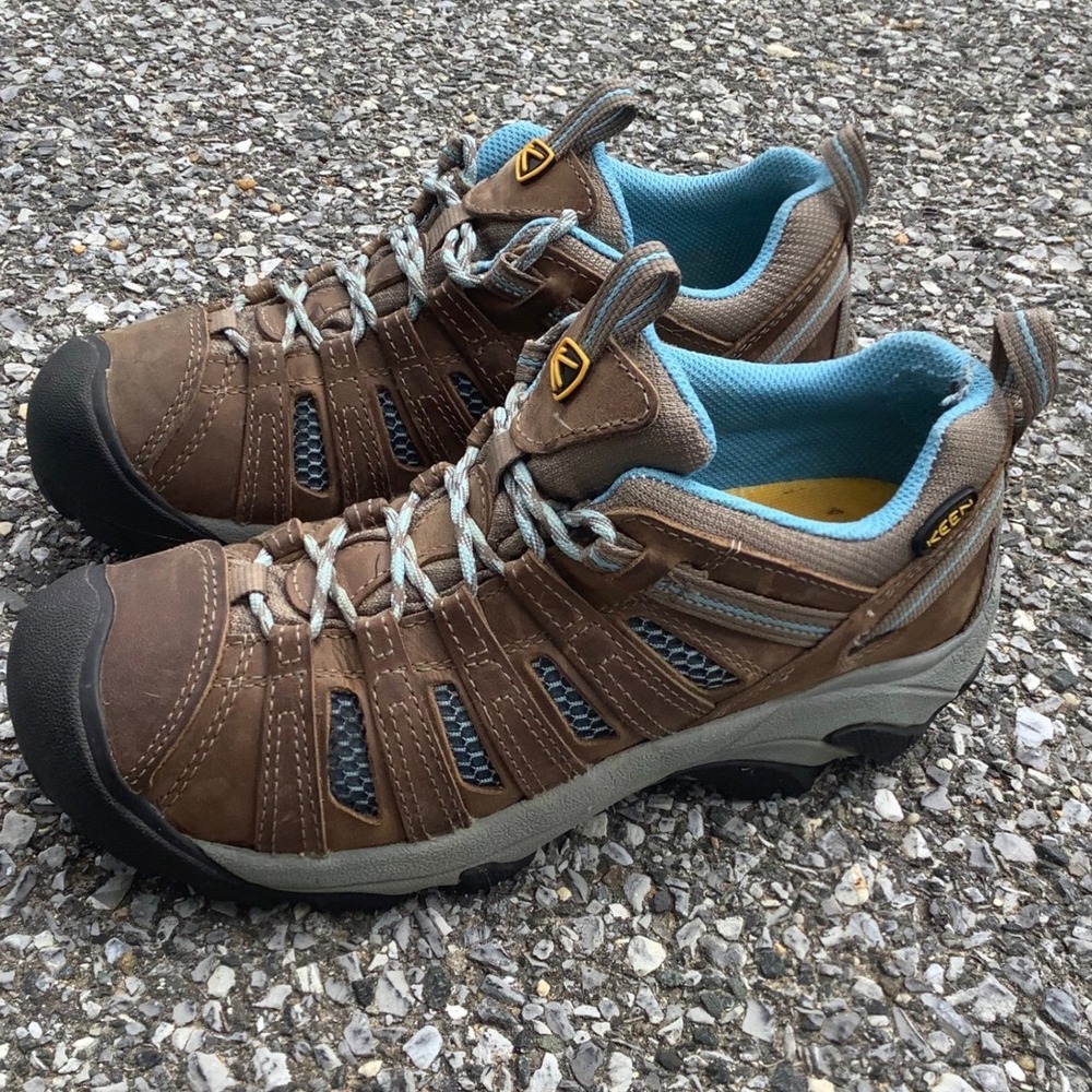 Keen Voyageur Womens Hiking Shoes Brown Blue Low Top Trail Sneakers‎ 1011523 8.5
